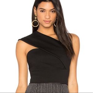 Finders Keepers Black One-Shoulder Crop Top